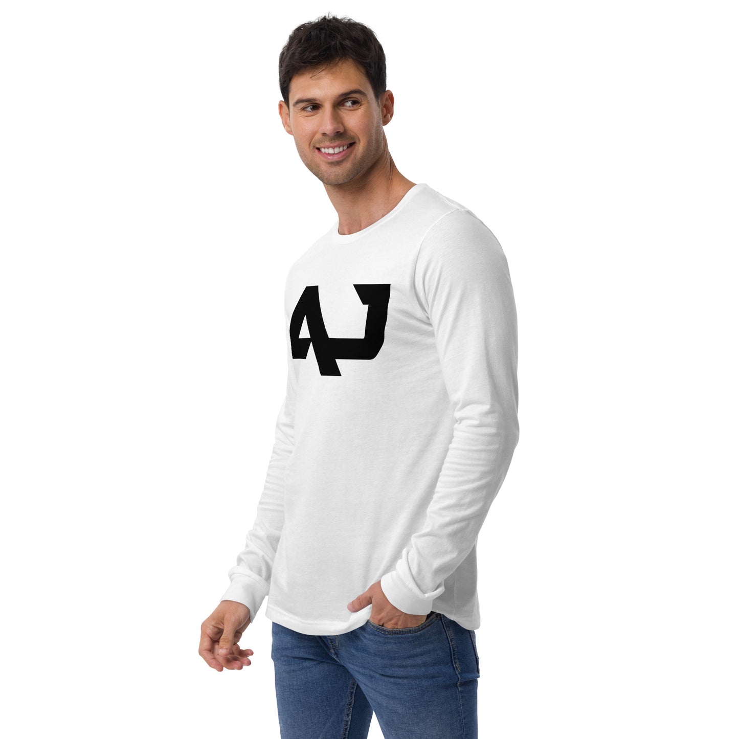 AJ Black Logo Sleeved T